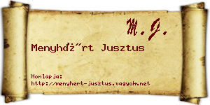 Menyhért Jusztus névjegykártya